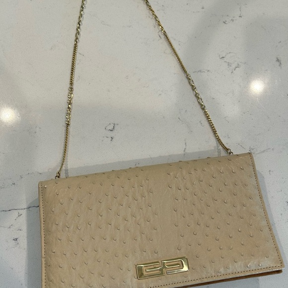 Vintage Corbeau Curio Genuine Ostrich Skin Clutch/Chain Purse. Great Condition - Picture 6 of 16